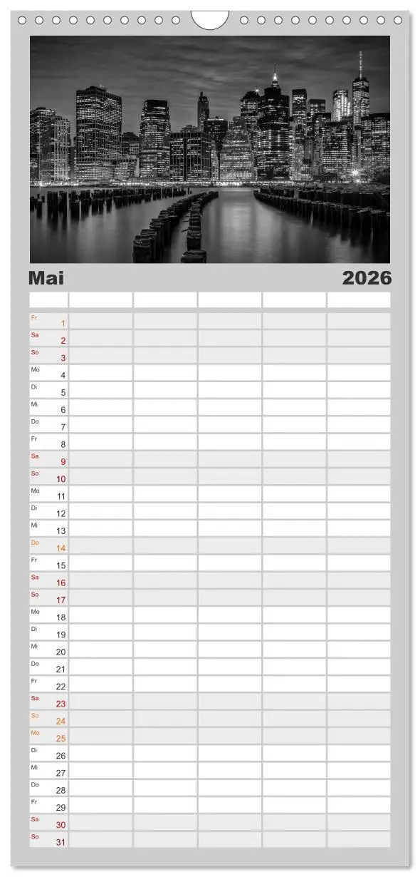 Bild: 9783516523546 | Familienplaner 2026 - NEW YORK Urbaner Flair mit 5 Spalten...