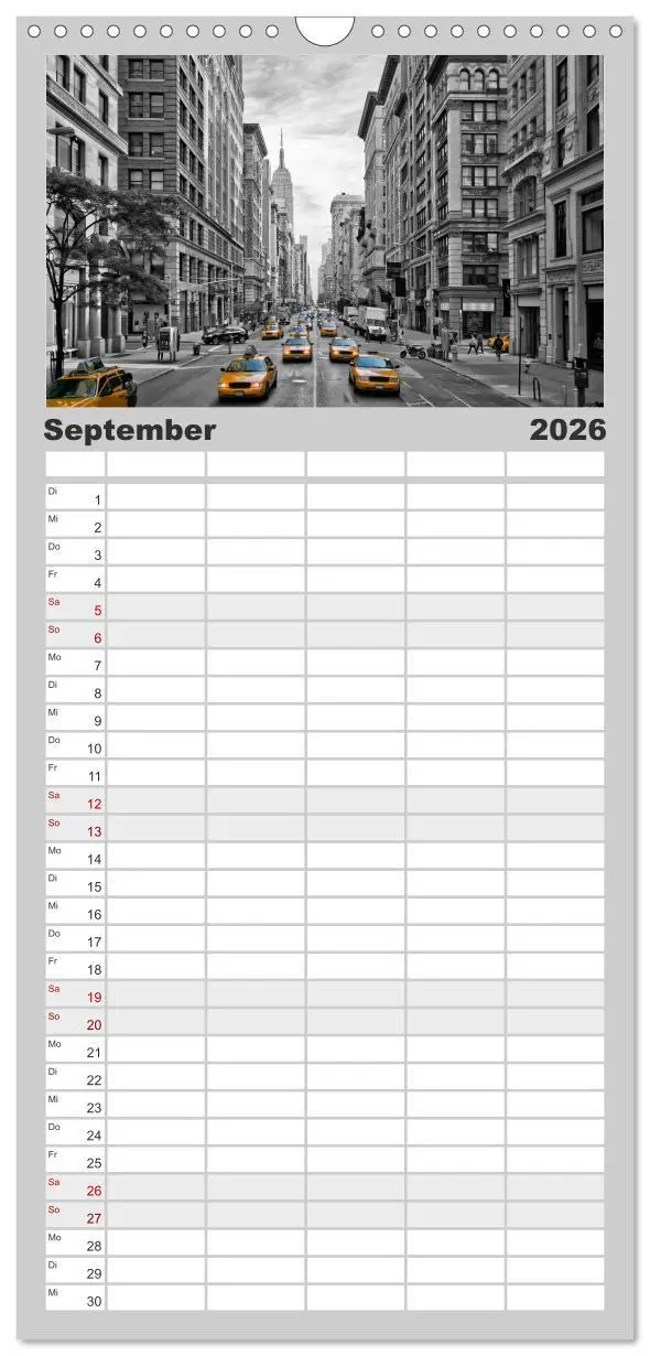 Bild: 9783516523546 | Familienplaner 2026 - NEW YORK Urbaner Flair mit 5 Spalten...