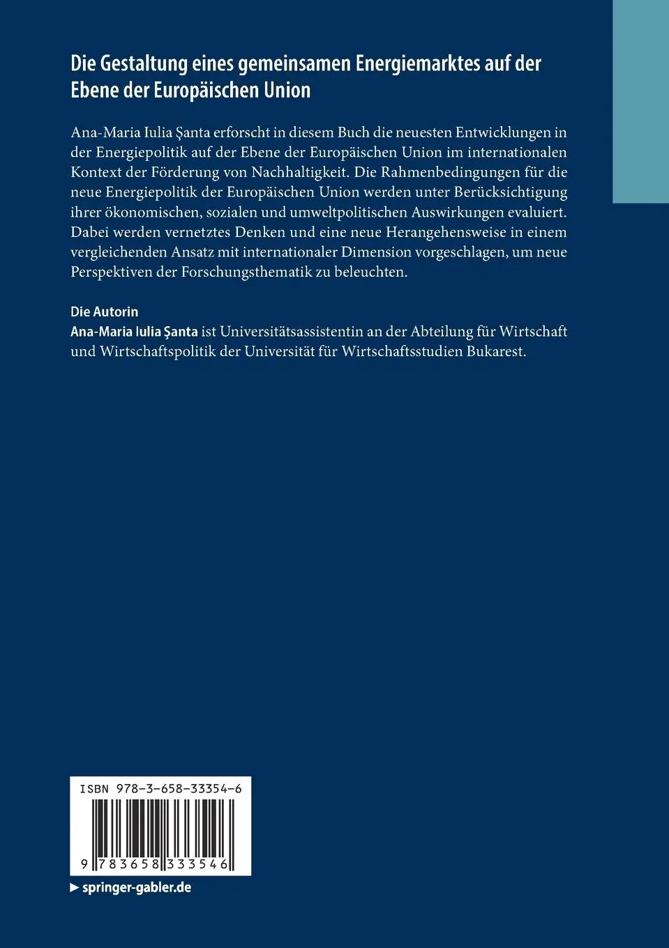 Rückseite: 9783658333546 | Die Gestaltung eines gemeinsamen Energiemarktes auf der Ebene der...