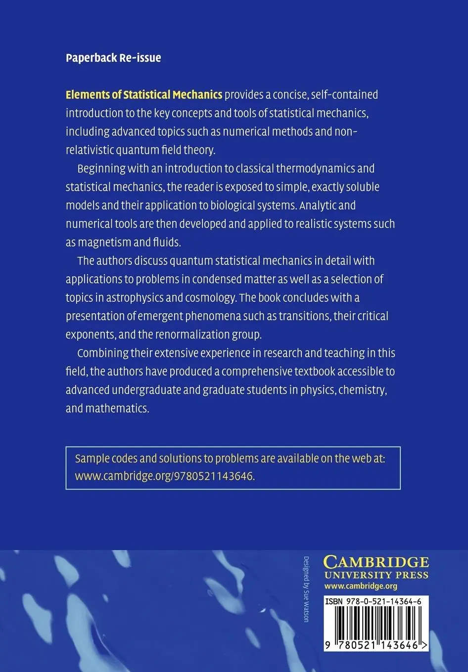 Rückseite: 9780521143646 | Elements of Statistical Mechanics | Ivo Sachs (u. a.) | Taschenbuch