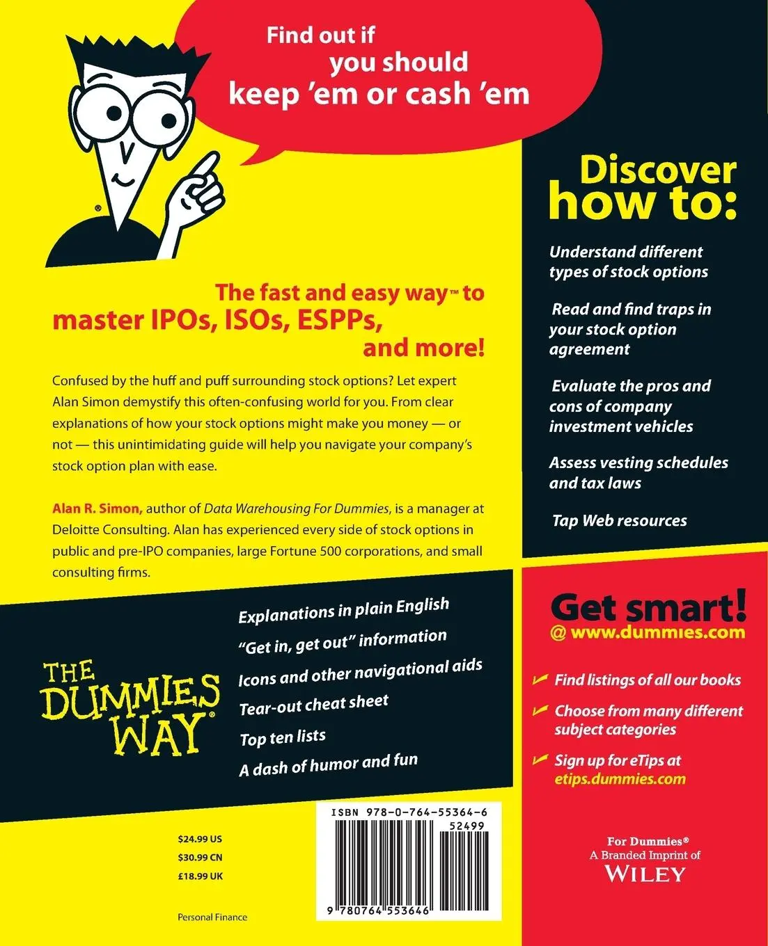 Rückseite: 9780764553646 | Stock Options For Dummies | Alan R Simon | Taschenbuch | 336 S. | 2001