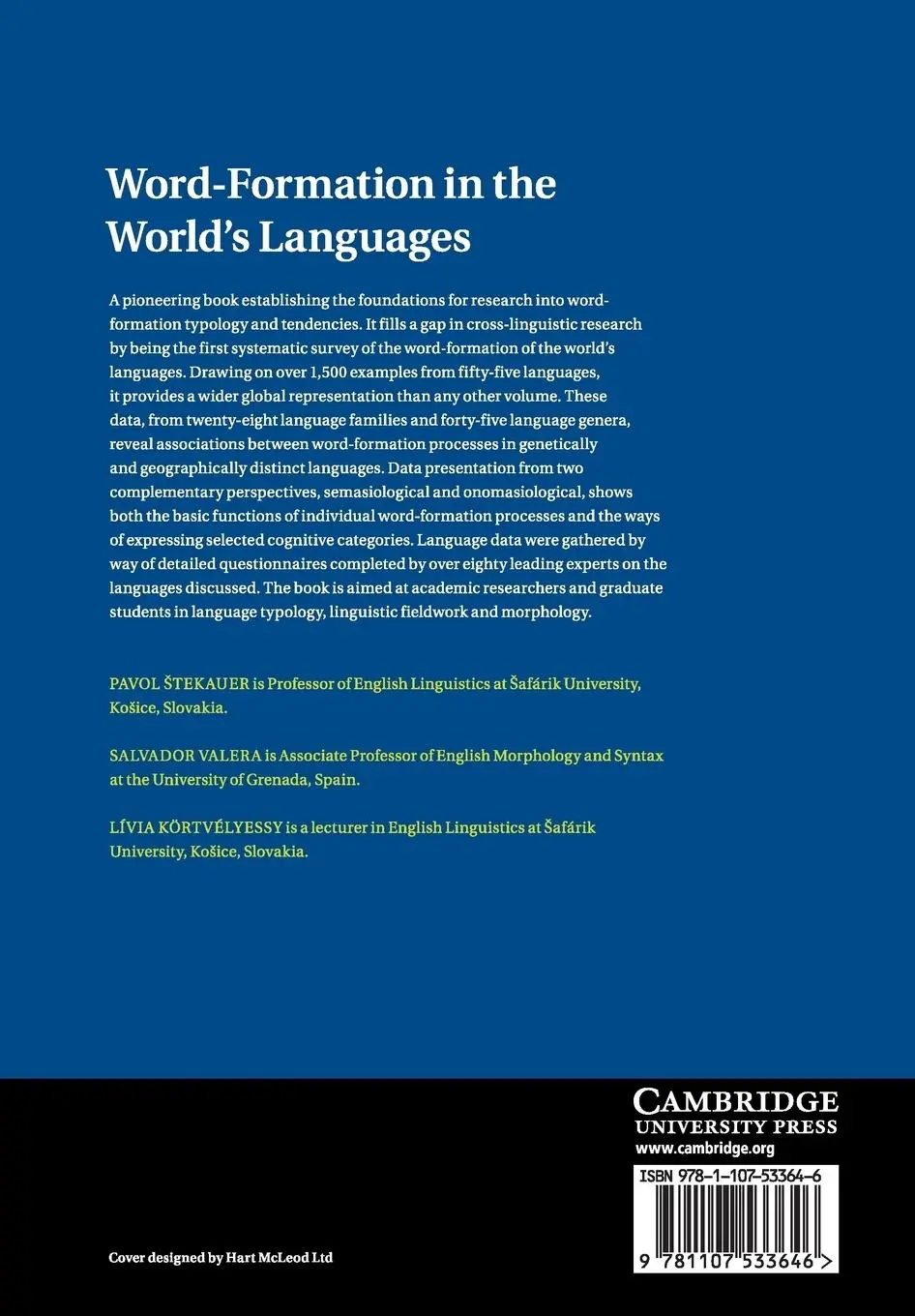 Rückseite: 9781107533646 | Word-Formation in the World's Languages | Pavol ¿Tekauer (u. a.)