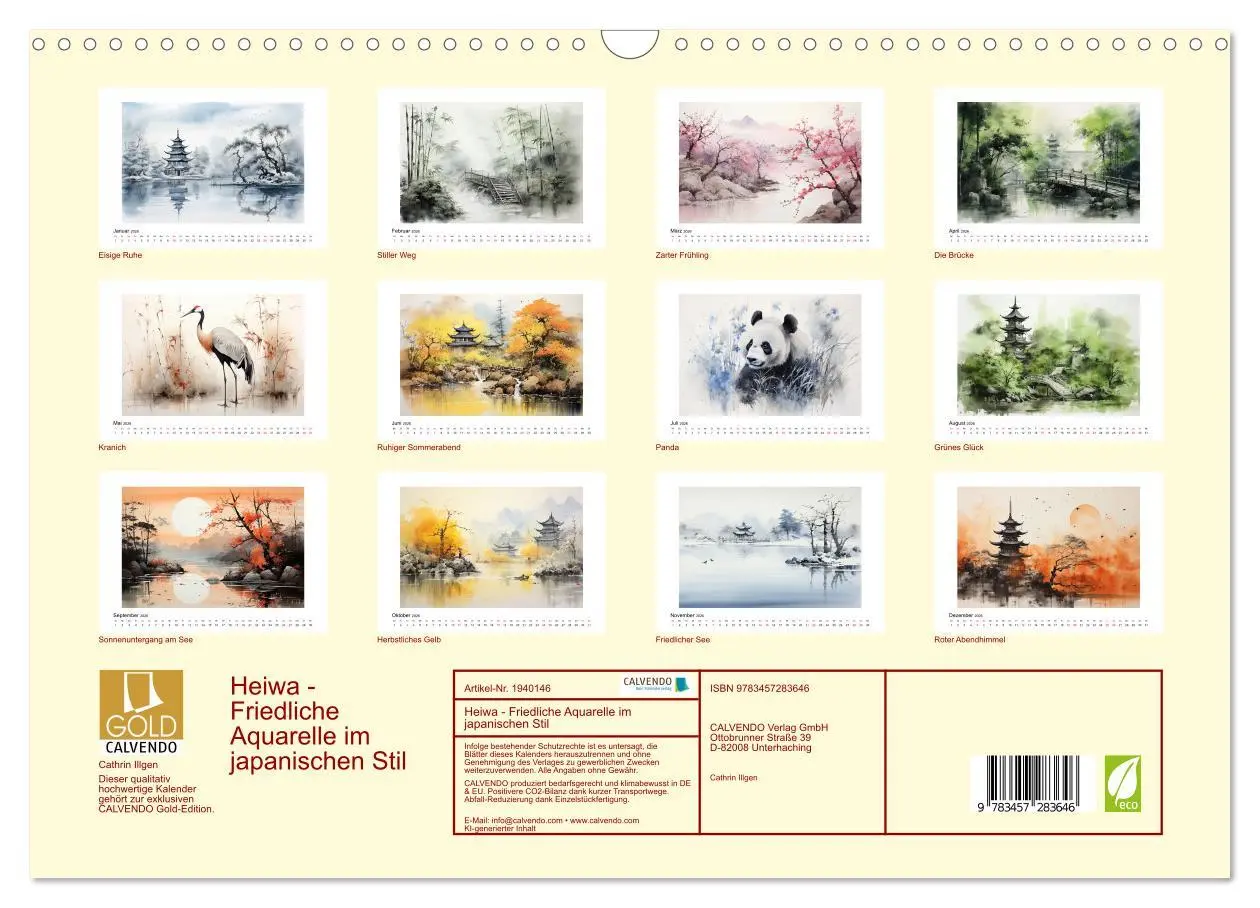 Bild: 9783457283646 | Heiwa - Friedliche Aquarelle im japanischen Stil (Wandkalender 2026...