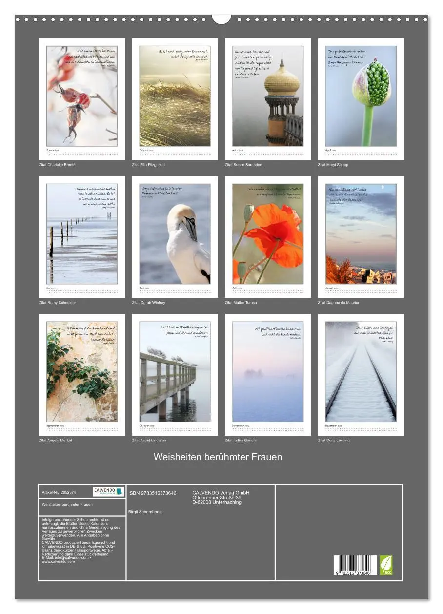 Bild: 9783516373646 | Weisheiten berühmter Frauen (Wandkalender 2026 DIN A2 hoch),...