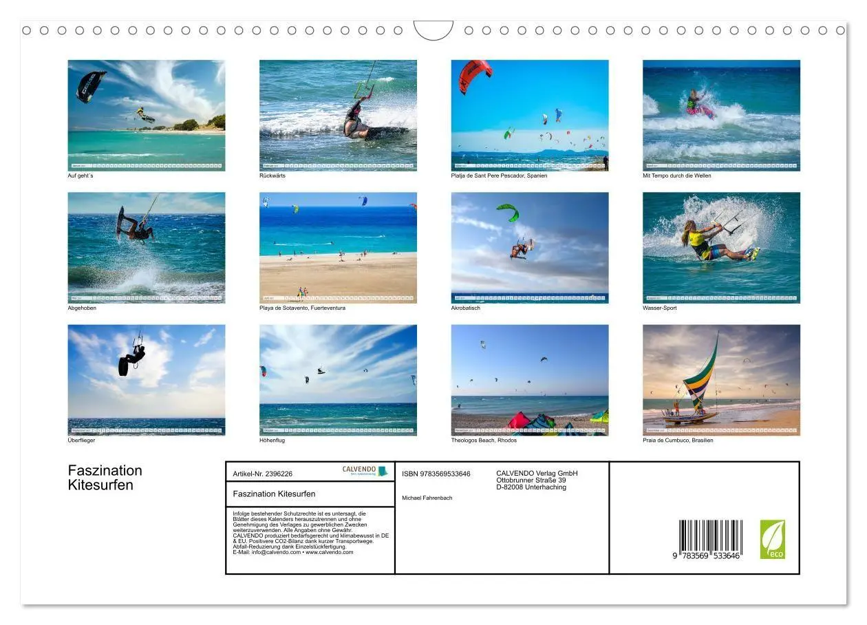 Bild: 9783569533646 | Faszination Kitesurfen (Wandkalender 2027 DIN A3 quer), CALVENDO...