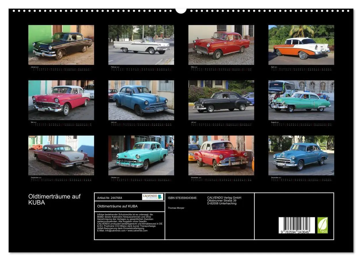 Bild: 9783594043646 | Oldtimerträume auf KUBA (hochwertiger Premium Wandkalender 2027 DIN...