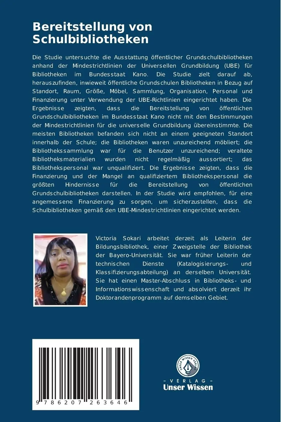 Rückseite: 9786207263646 | Bereitstellung von Schulbibliotheken | Victoria Sokari | Taschenbuch
