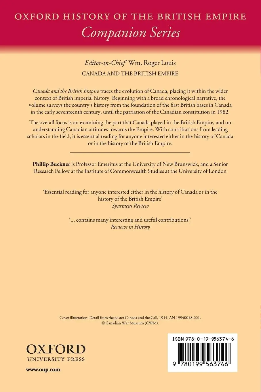 Rückseite: 9780199563746 | Canada and the British Empire | Phillip Buckner | Taschenbuch | 2010