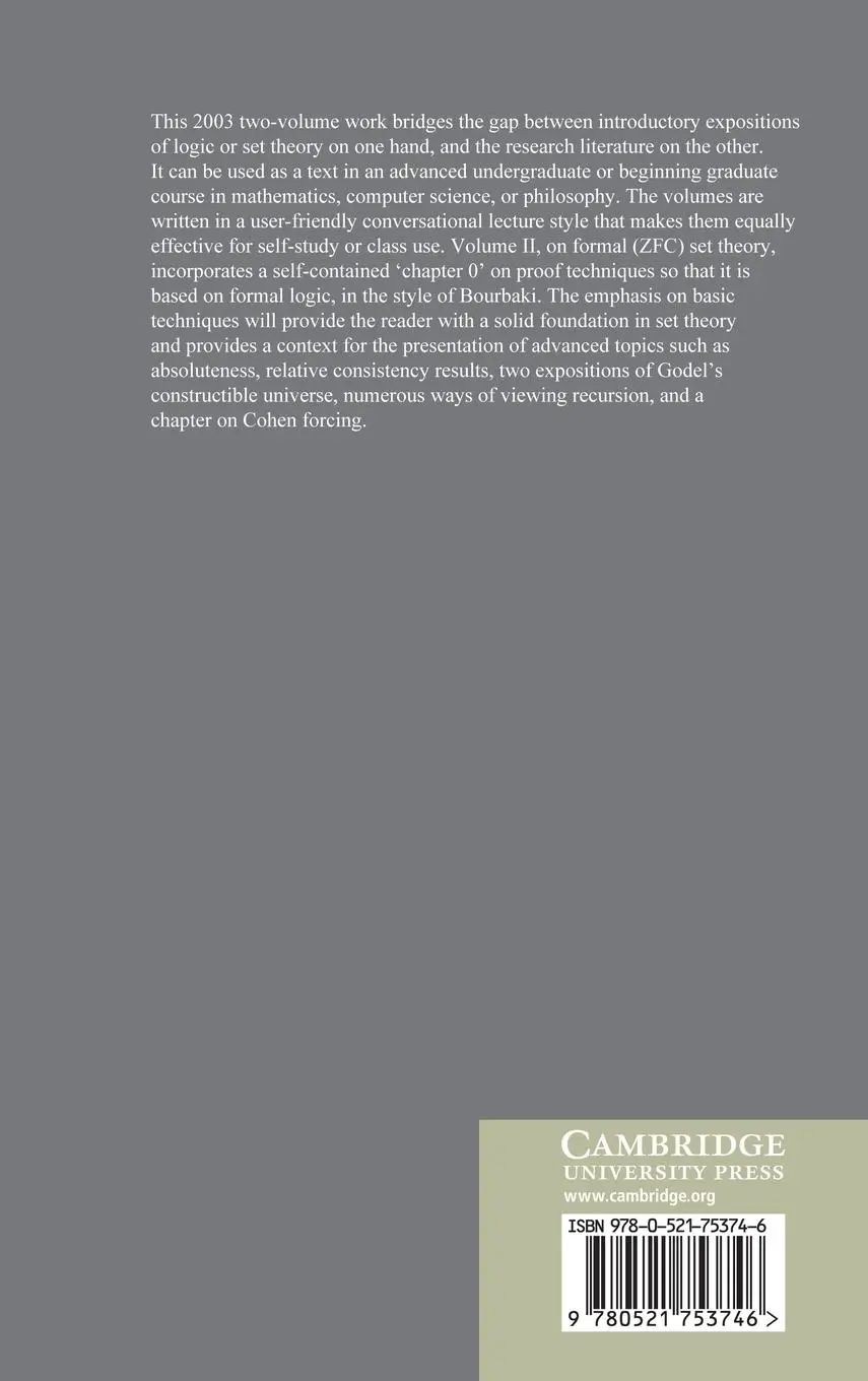 Rückseite: 9780521753746 | Lectures in Logic and Set Theory | Volume 2, Set Theory | Buch | 2014