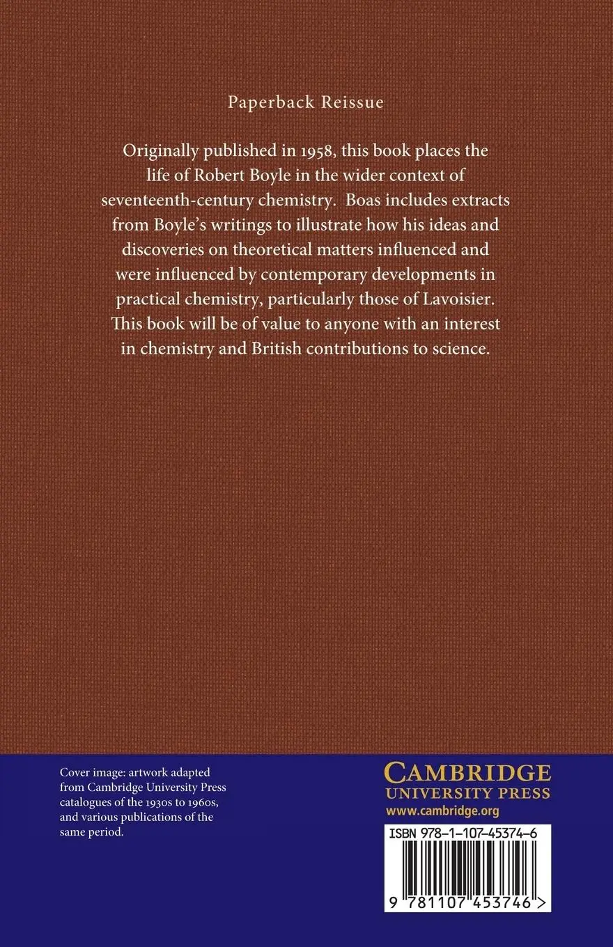 Rückseite: 9781107453746 | Robert Boyle and Seventeenth-Century Chemistry | Marie Boas | Buch