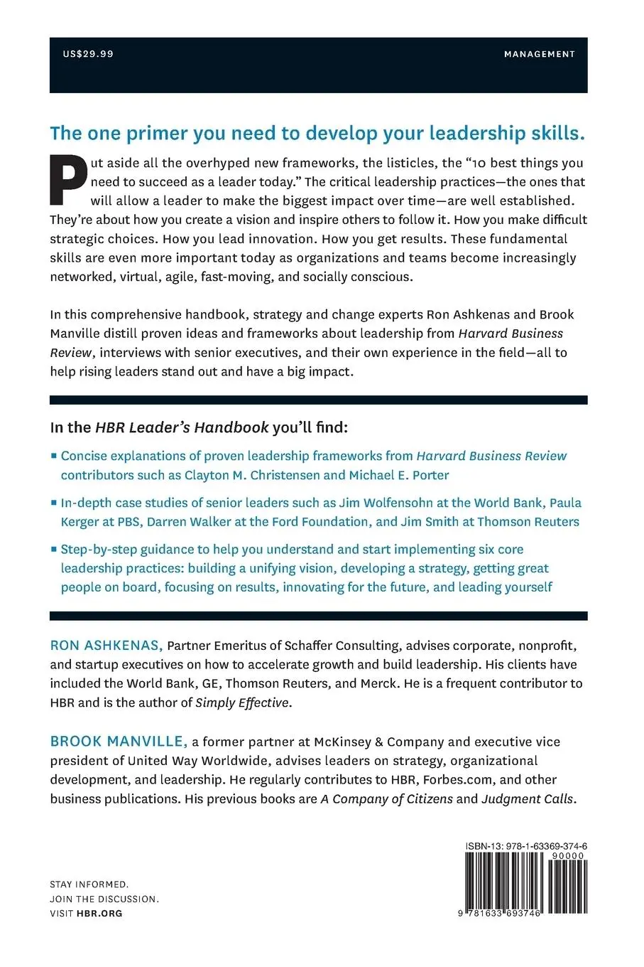 Rückseite: 9781633693746 | The Harvard Business Review Leader's Handbook | Ron Ashkenas (u. a.)