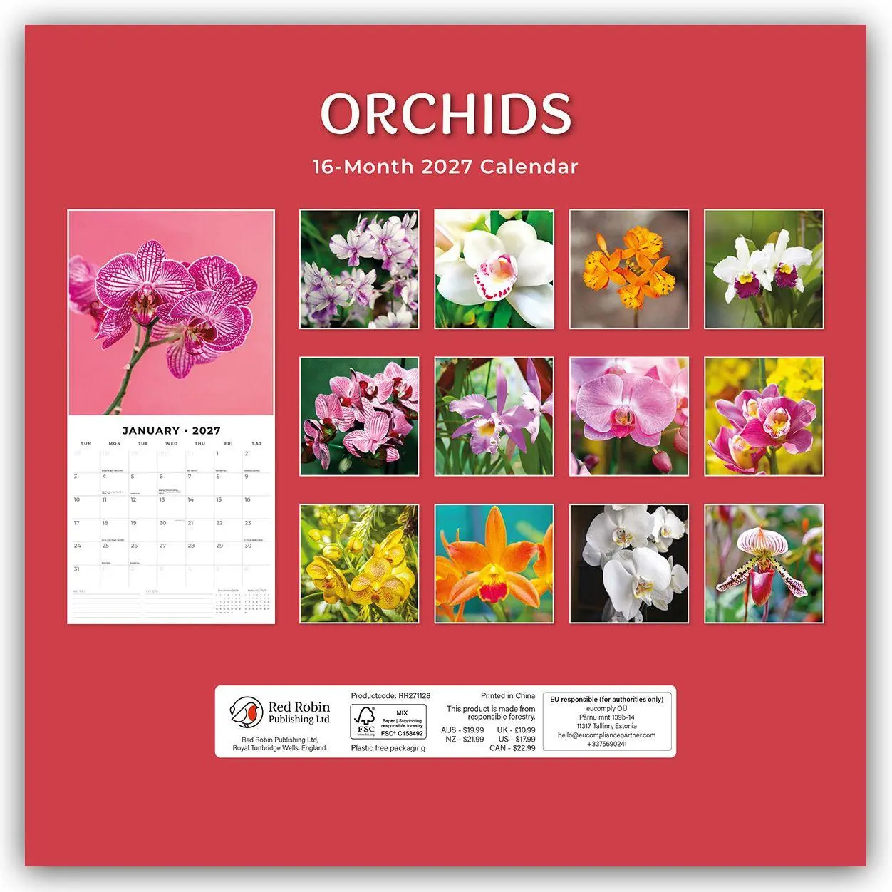 Bild: 9781837013746 | Orchids - Orchideen 2027 - 16-Monatskalender | Robin Red | Kalender