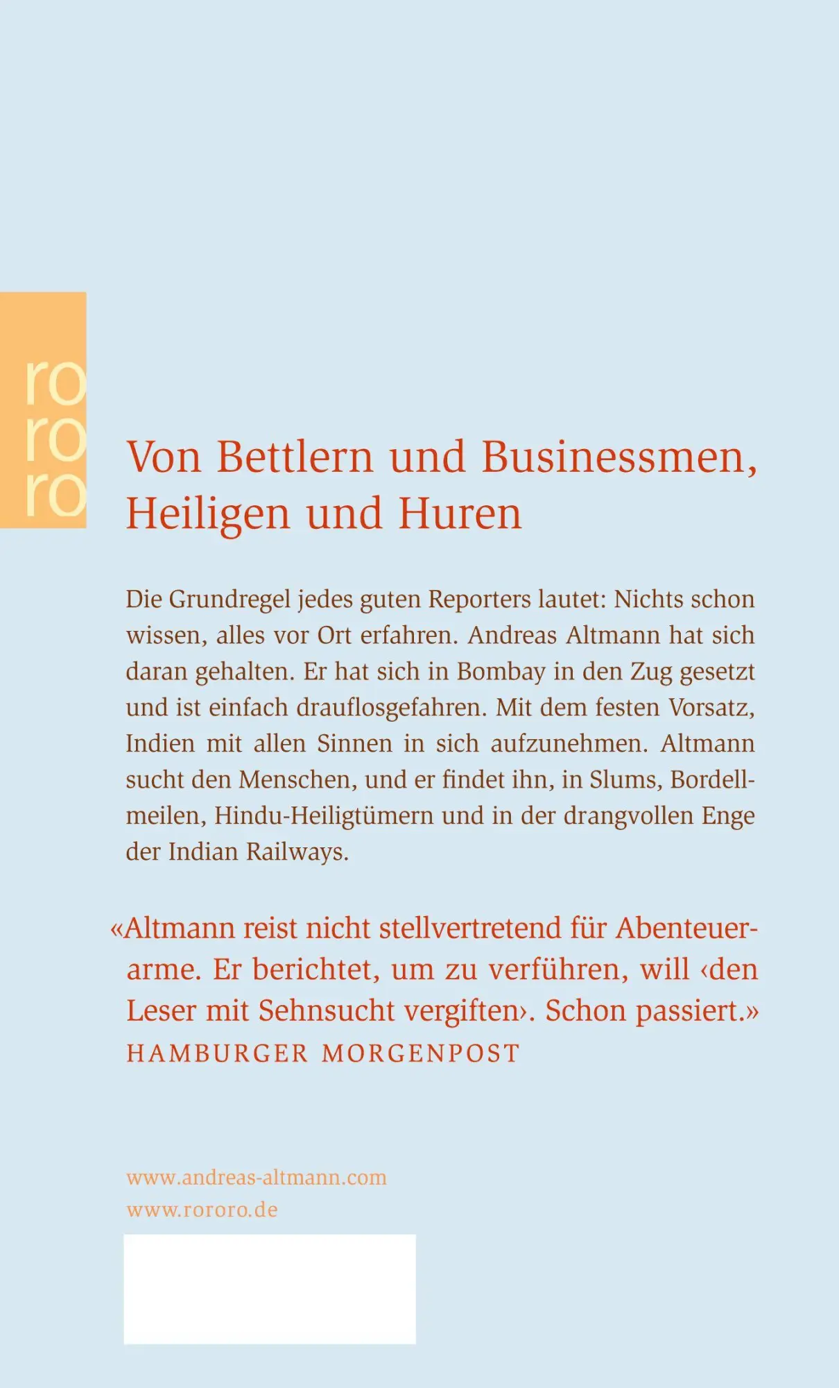 Rückseite: 9783499233746 | Notbremse nicht zu früh ziehen! | Mit dem Zug durch Indien | Altmann