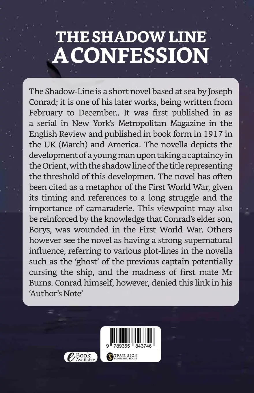 Rückseite: 9789355843746 | The Shadow Line | A Confession | Joseph Conrad | Taschenbuch | 2023