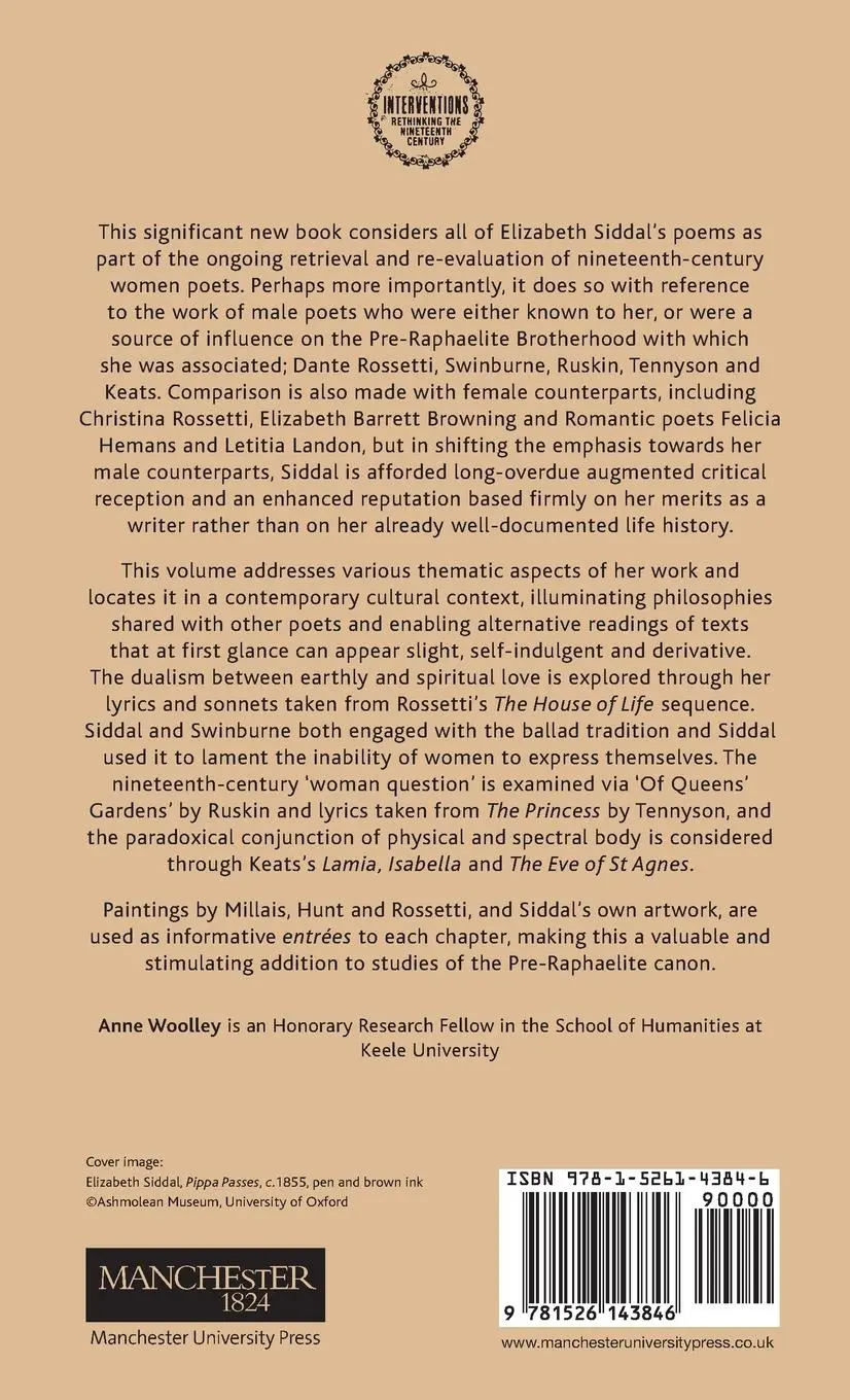 Rückseite: 9781526143846 | The poems of Elizabeth Siddal in context | Anne Woolley | Buch | 2021
