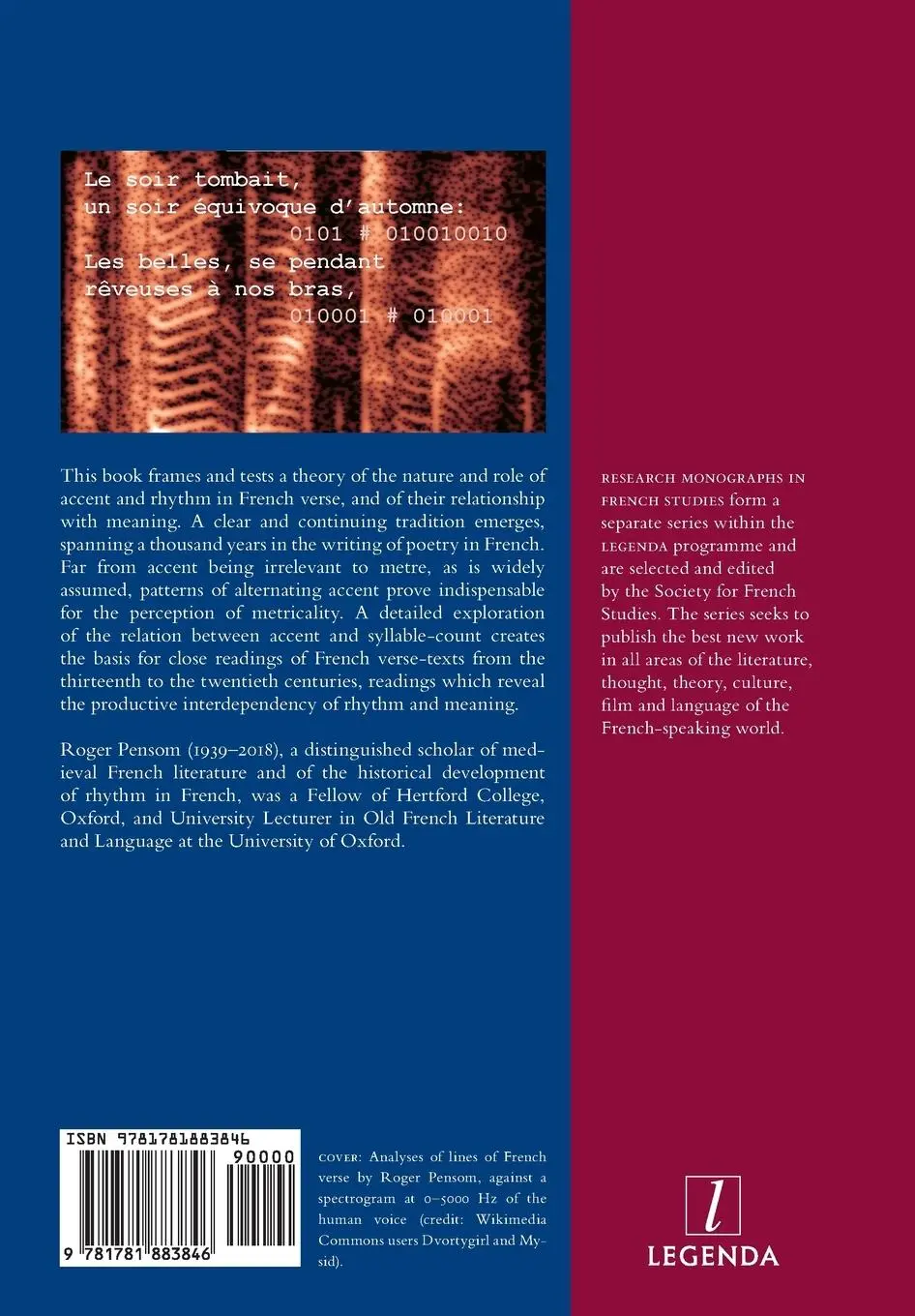 Rückseite: 9781781883846 | Accent, Rhythm and Meaning in French Verse | Roger Pensom | Buch