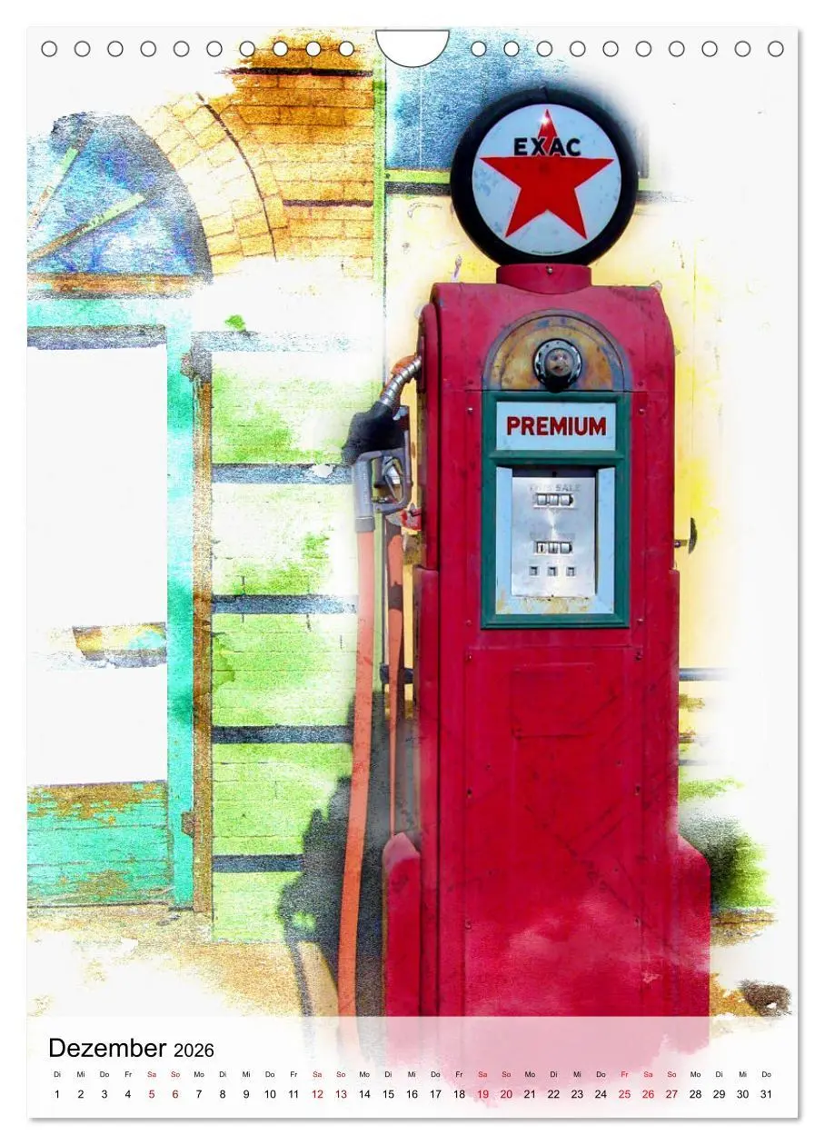 Bild: 9783516353846 | Gasoline - Vintage Tanksäulen in Szene gesetzt (Wandkalender 2026...