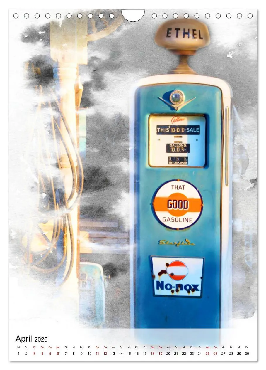 Bild: 9783516353846 | Gasoline - Vintage Tanksäulen in Szene gesetzt (Wandkalender 2026...