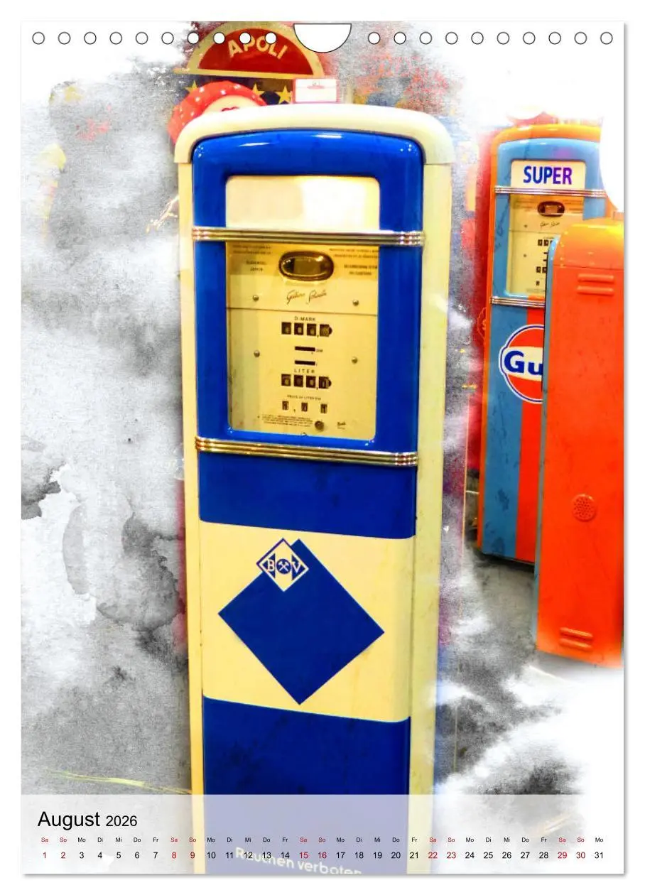Bild: 9783516353846 | Gasoline - Vintage Tanksäulen in Szene gesetzt (Wandkalender 2026...