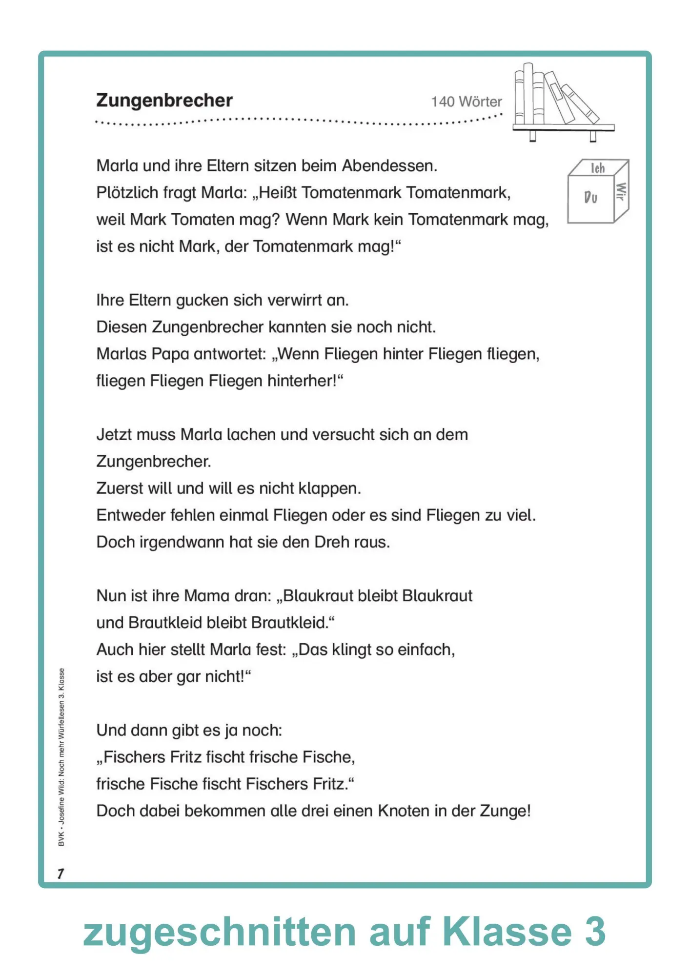 Bild: 9783965203846 | Noch mehr Würfellesen 3. Klasse | Josefine Wild | Broschüre | Lesezeit