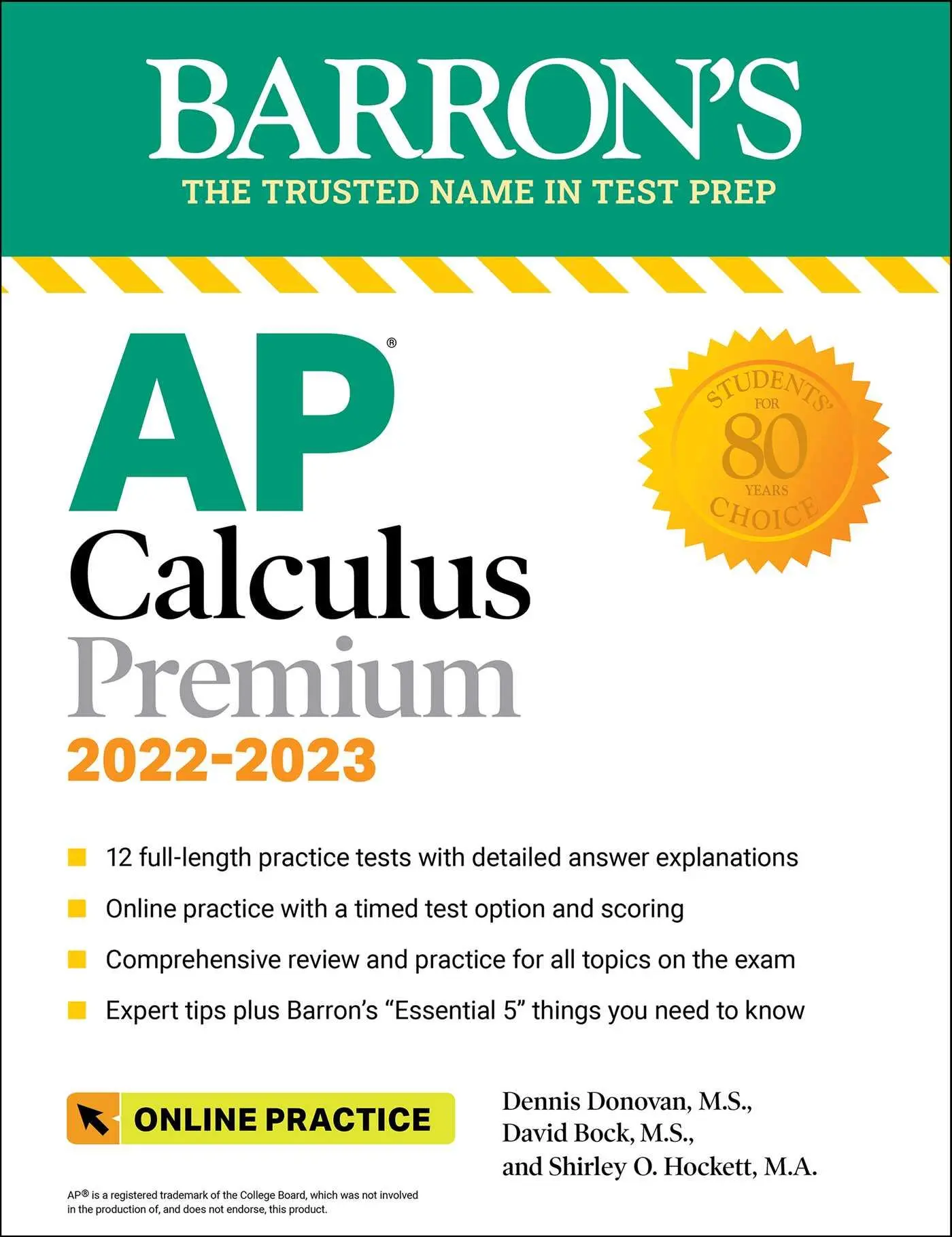 Cover: 9781506263946 | AP Calculus Premium, 2022-2023: 12 Practice Tests + Comprehensive...