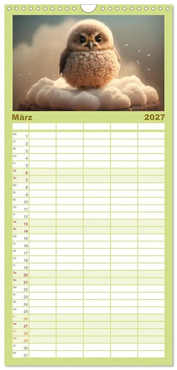 Bild: 9783594323946 | Familienplaner 2027 - Eule gut... alles gut! mit 5 Spalten...