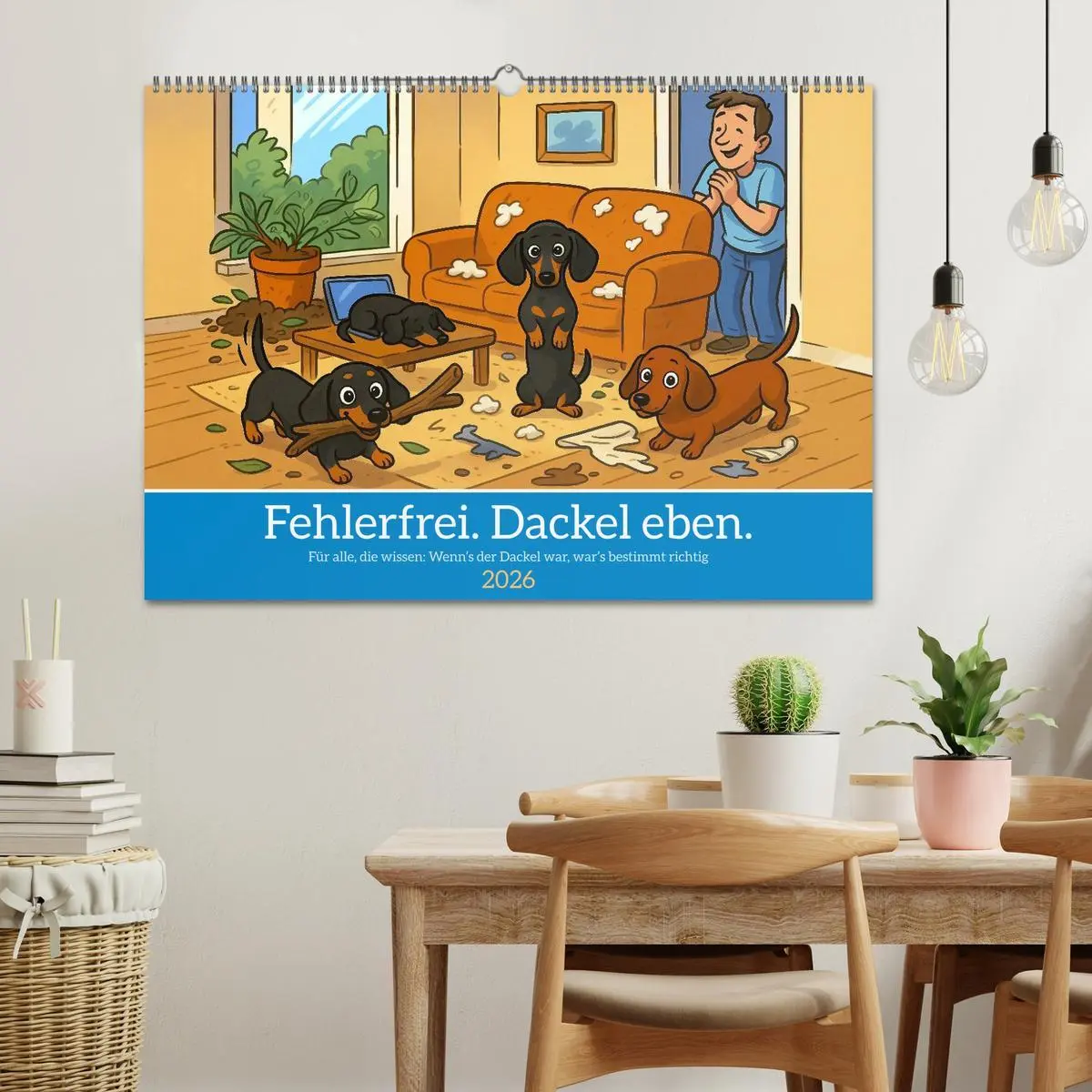 Bild: 9783516614046 | Fehlerfrei. Dackel eben. (Wandkalender 2026 DIN A2 quer), CALVENDO...