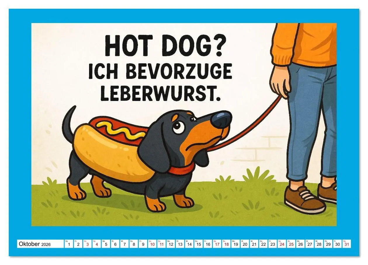 Bild: 9783516614046 | Fehlerfrei. Dackel eben. (Wandkalender 2026 DIN A2 quer), CALVENDO...