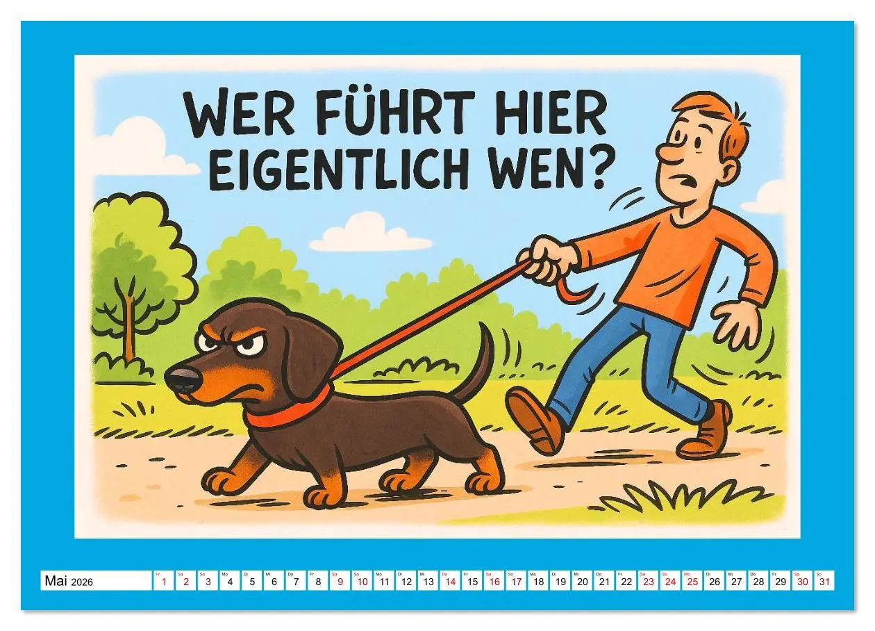 Bild: 9783516614046 | Fehlerfrei. Dackel eben. (Wandkalender 2026 DIN A2 quer), CALVENDO...
