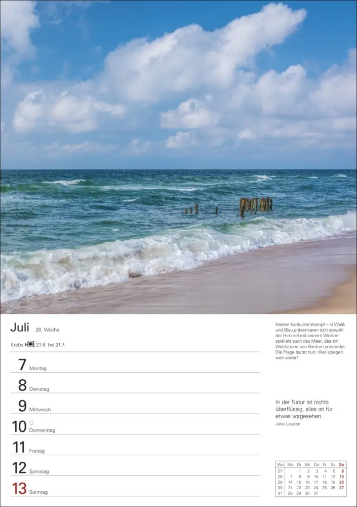 Bild: 9783840034046 | Sylt Wochenplaner 2025 - 53 Blatt mit Zitaten und Wochenchronik | 2025