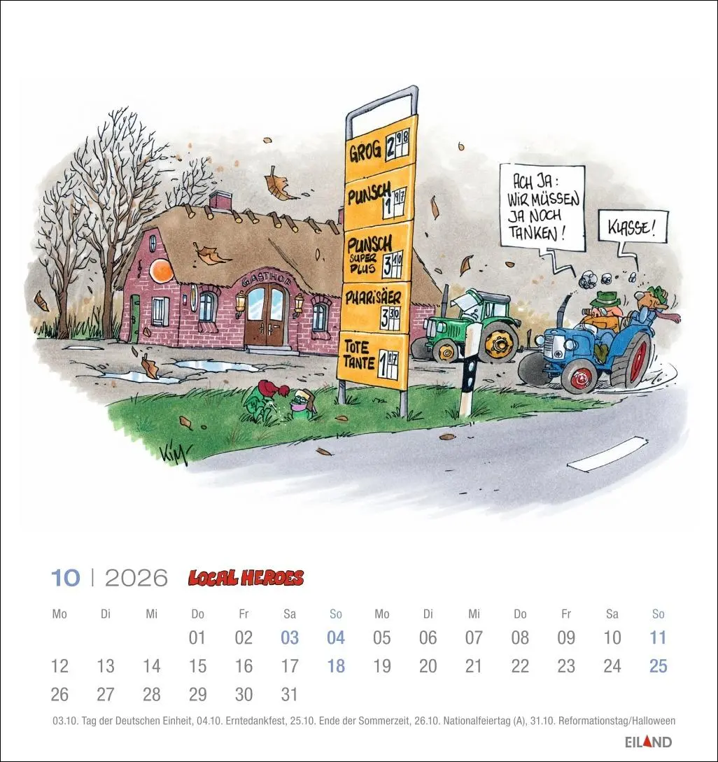 Bild: 9783964024046 | Local Heroes Postkartenkalender 2026 - Vom Leben hinter´m Deich | 2026