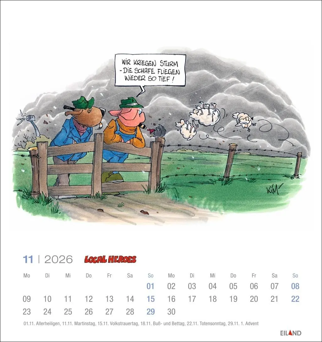 Bild: 9783964024046 | Local Heroes Postkartenkalender 2026 - Vom Leben hinter´m Deich | 2026