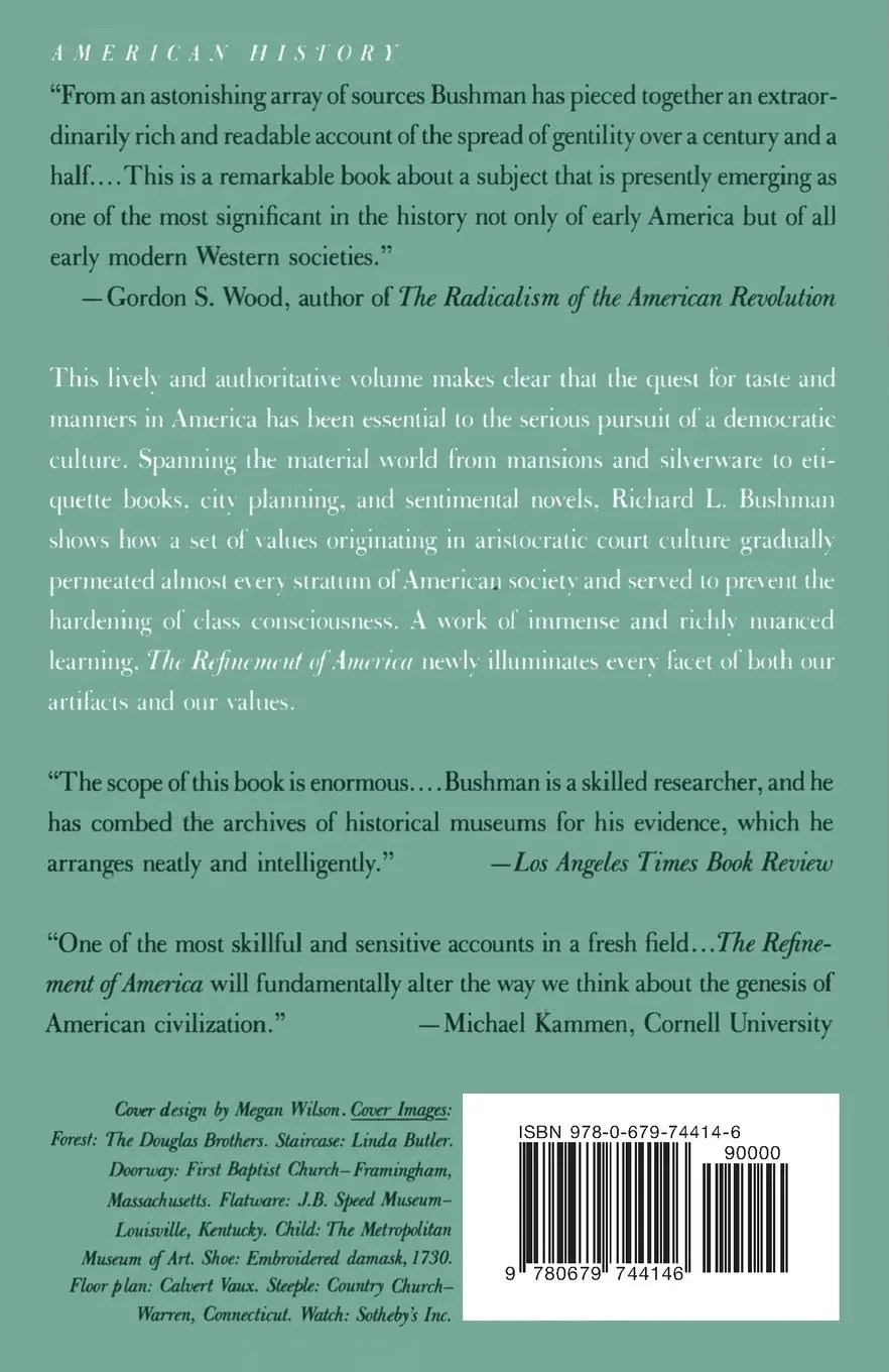 Rückseite: 9780679744146 | The Refinement of America | Persons, Houses, Cities | Bushman | Buch