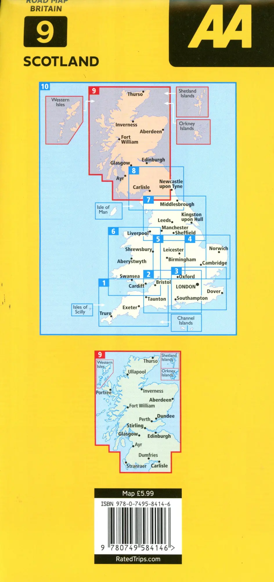 Bild: 9780749584146 | 09 Scotland | 1:300000 | (Land-)Karte | AA Road Atlas Britain | 2024