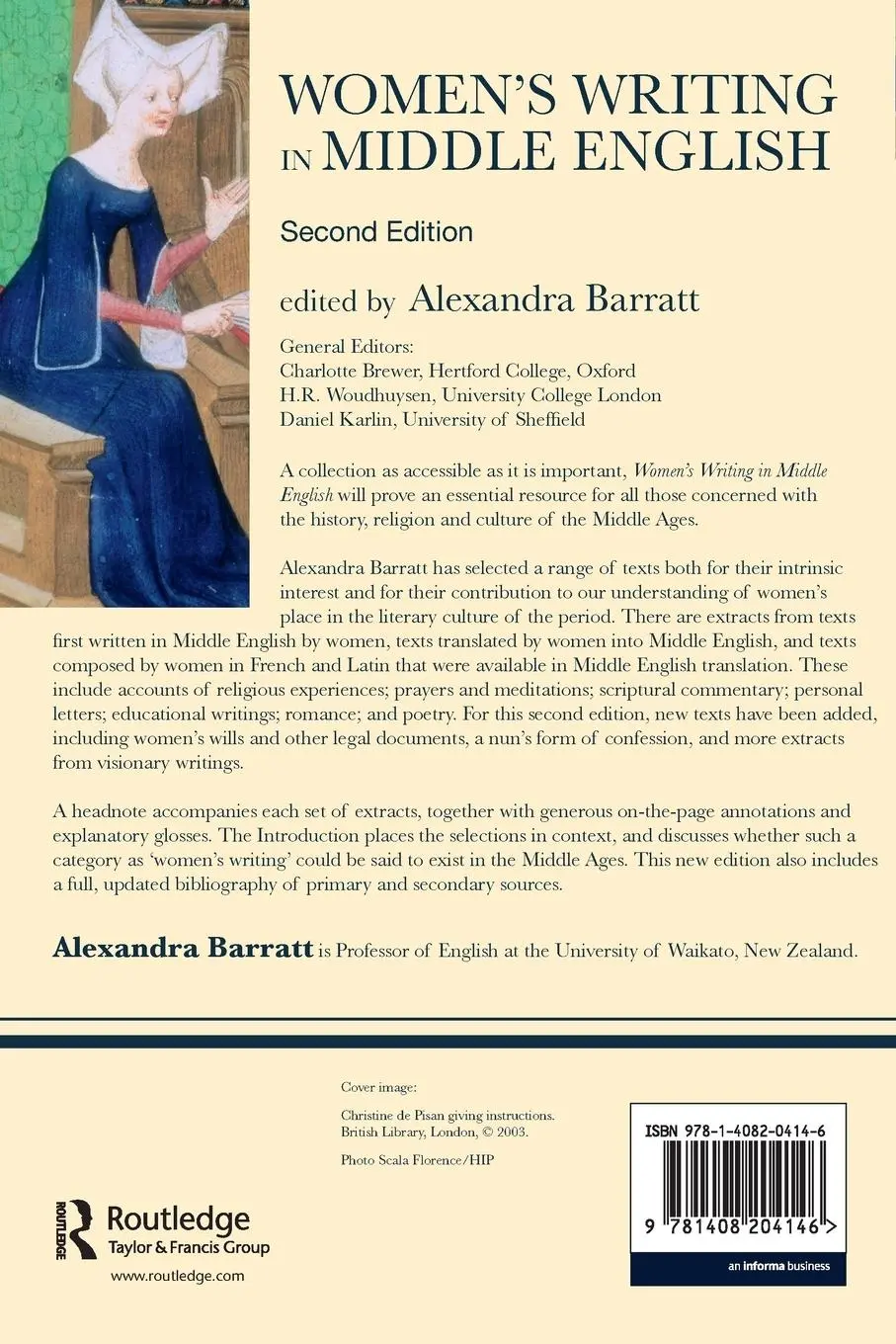 Rückseite: 9781408204146 | Women's Writing in Middle English | An Annotated Anthology | Barratt