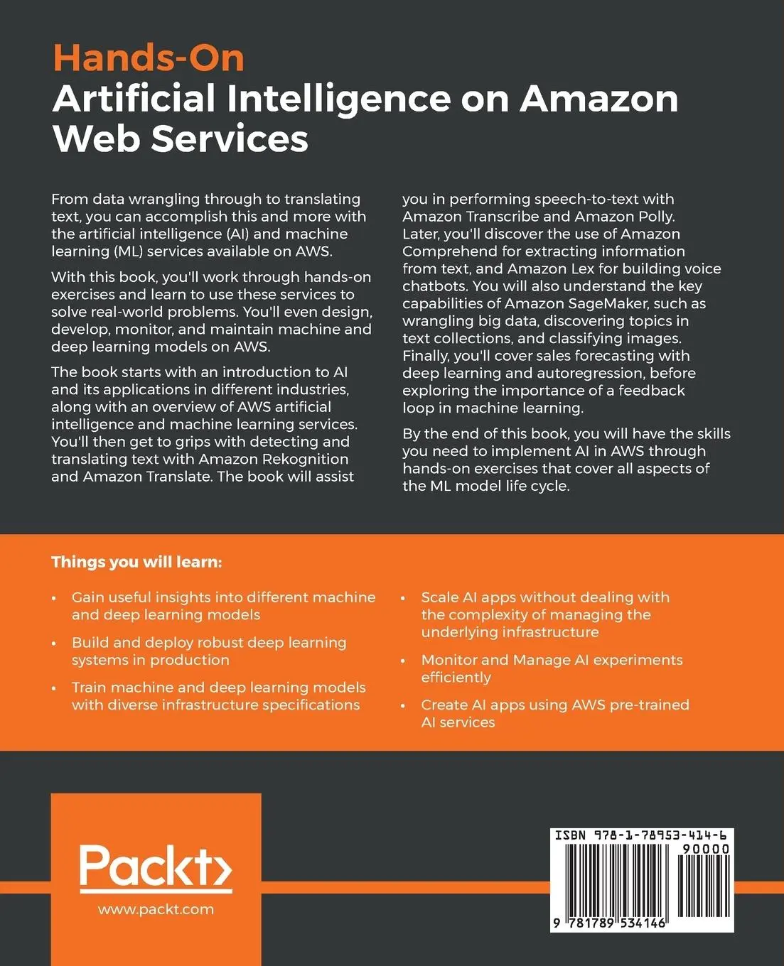 Rückseite: 9781789534146 | Hands-On Artificial Intelligence on Amazon Web Services | Taschenbuch