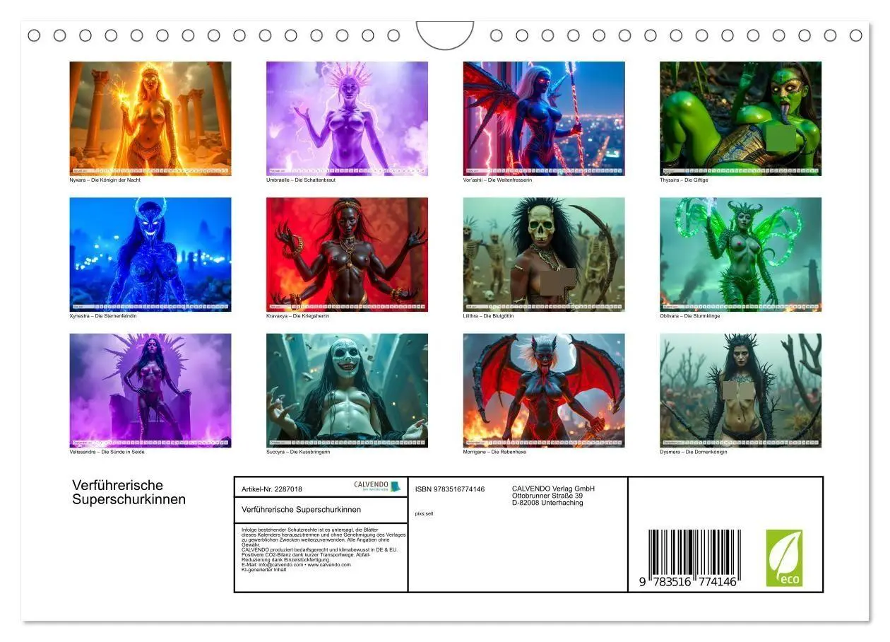 Bild: 9783516774146 | Verführerische Superschurkinnen (Wandkalender 2027 DIN A4 quer),...