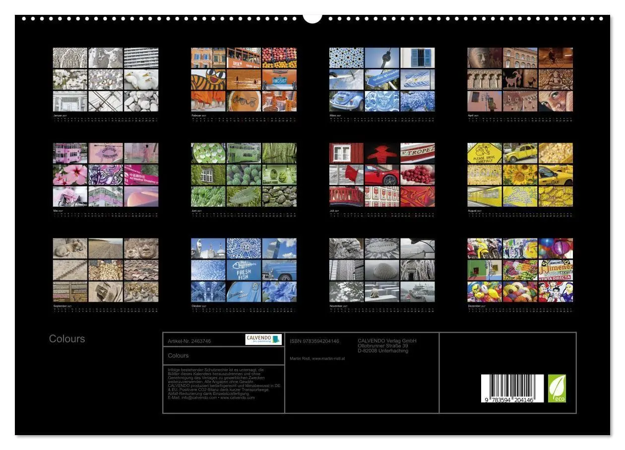 Bild: 9783594204146 | Colours (hochwertiger Premium Wandkalender 2027 DIN A2 quer),...