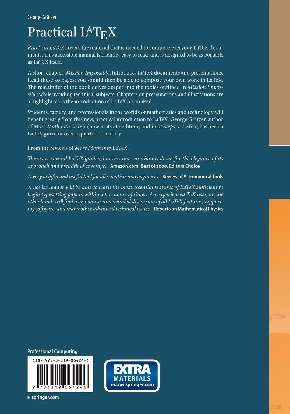 Rückseite: 9783319064246 | Practical LaTeX | George Grätzer | Taschenbuch | xvi | Englisch | 2014