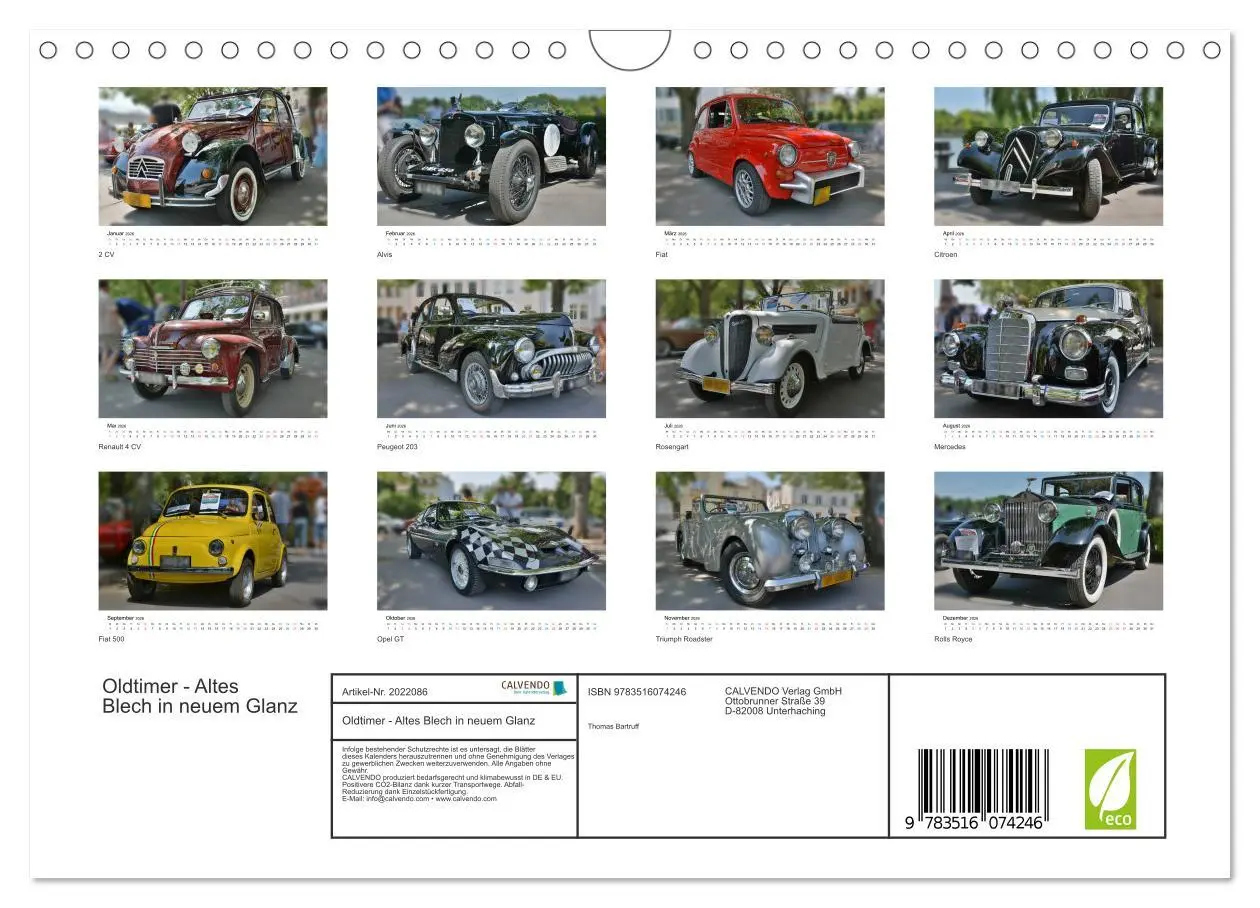 Bild: 9783516074246 | Oldtimer - Altes Blech in neuem Glanz (Wandkalender 2026 DIN A4...