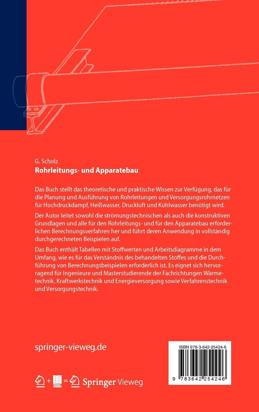 Rückseite: 9783642254246 | Rohrleitungs- und Apparatebau | Günter Scholz | Buch | x | Deutsch
