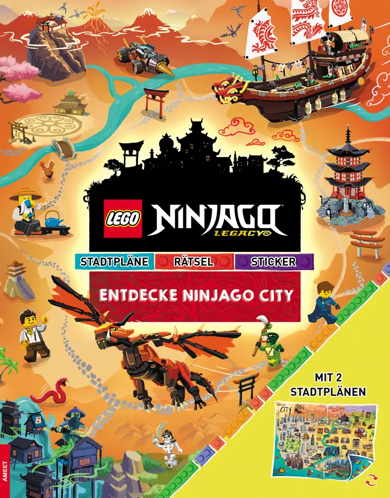Cover: 9783960804246 | LEGO® NINJAGO® - Entdecke Ninjago City | 2 Stadtpläne, Rätsel, Sticker