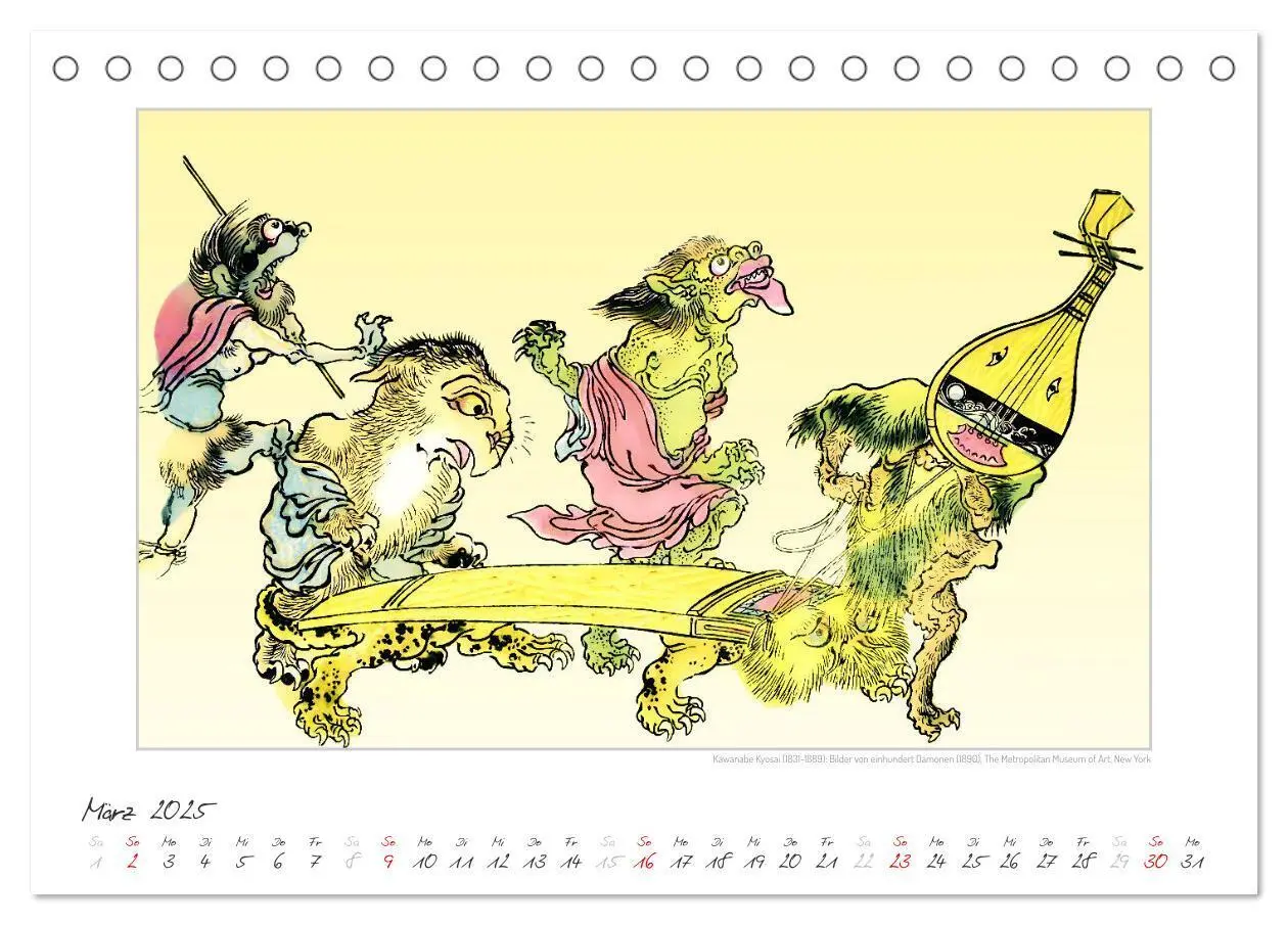Bild: 9783383864346 | Kawanabe Kyosai: Einhundert Dämonen (Tischkalender 2025 DIN A5...