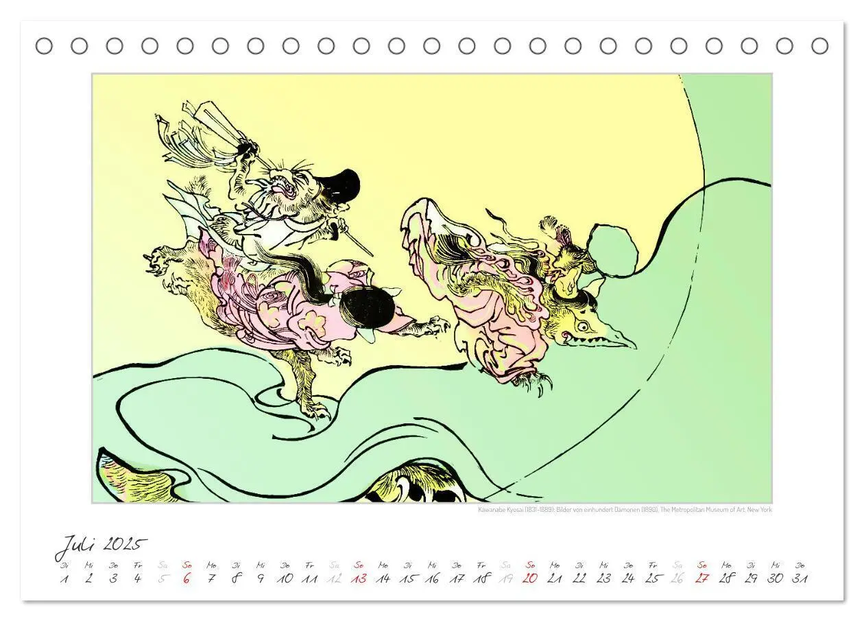 Bild: 9783383864346 | Kawanabe Kyosai: Einhundert Dämonen (Tischkalender 2025 DIN A5...