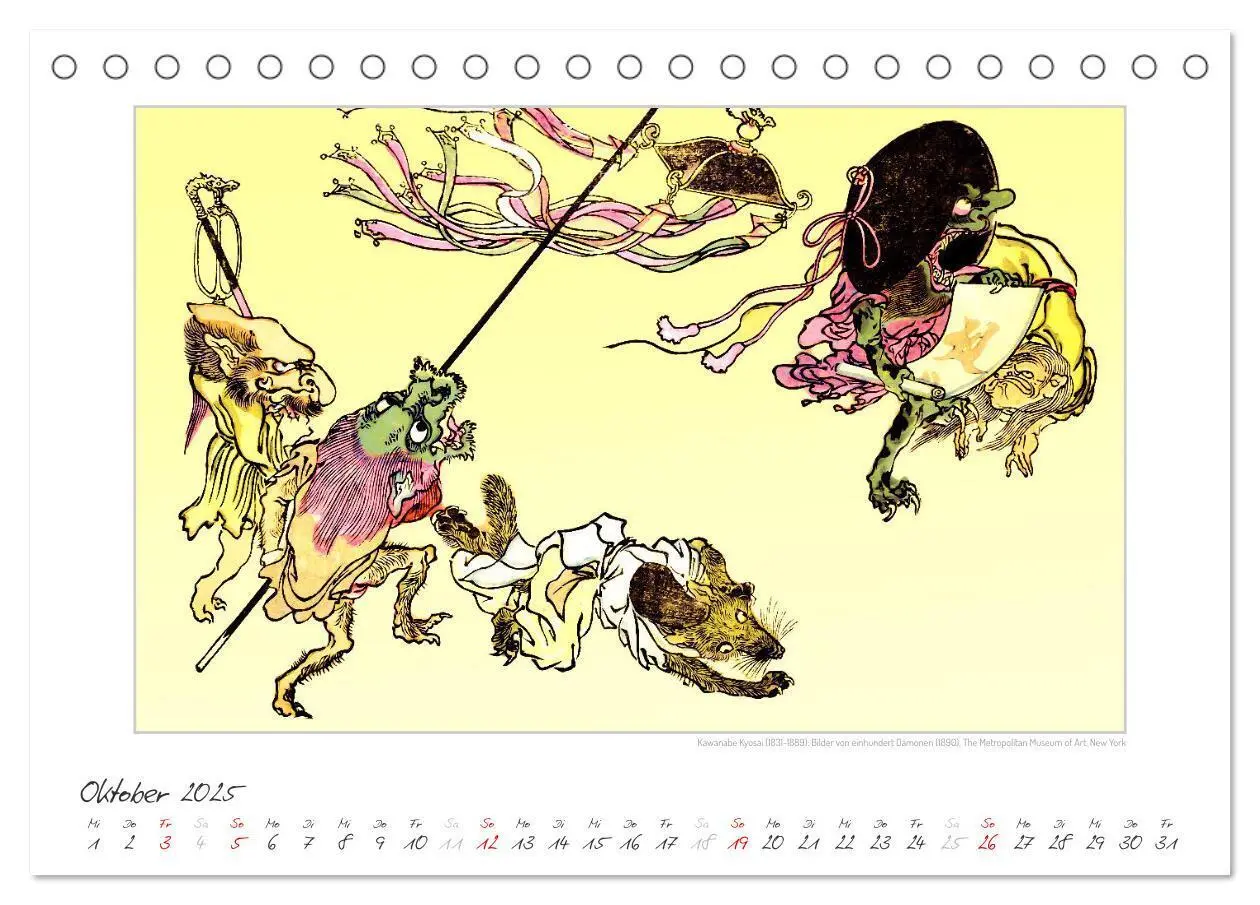 Bild: 9783383864346 | Kawanabe Kyosai: Einhundert Dämonen (Tischkalender 2025 DIN A5...