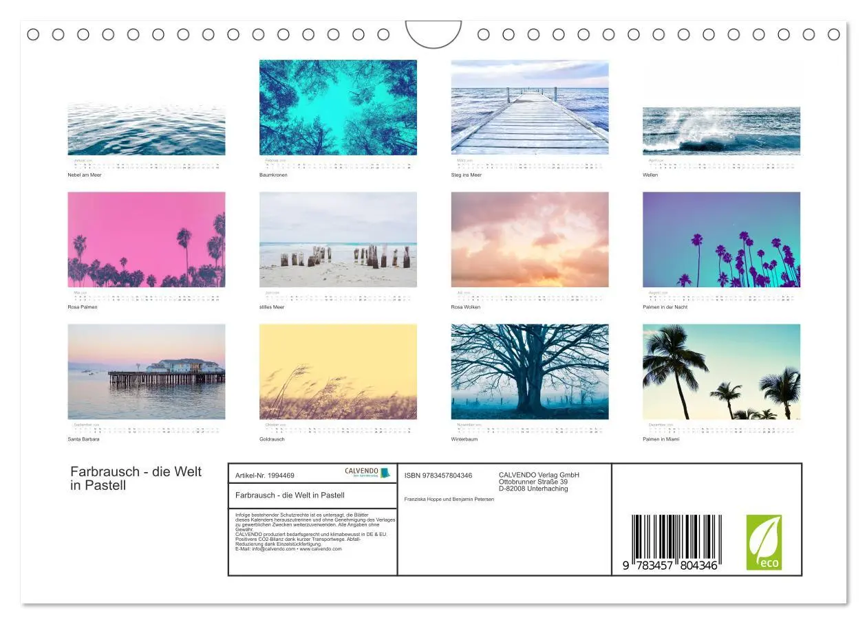 Bild: 9783457804346 | Farbrausch - die Welt in Pastell (Wandkalender 2026 DIN A4 quer),...
