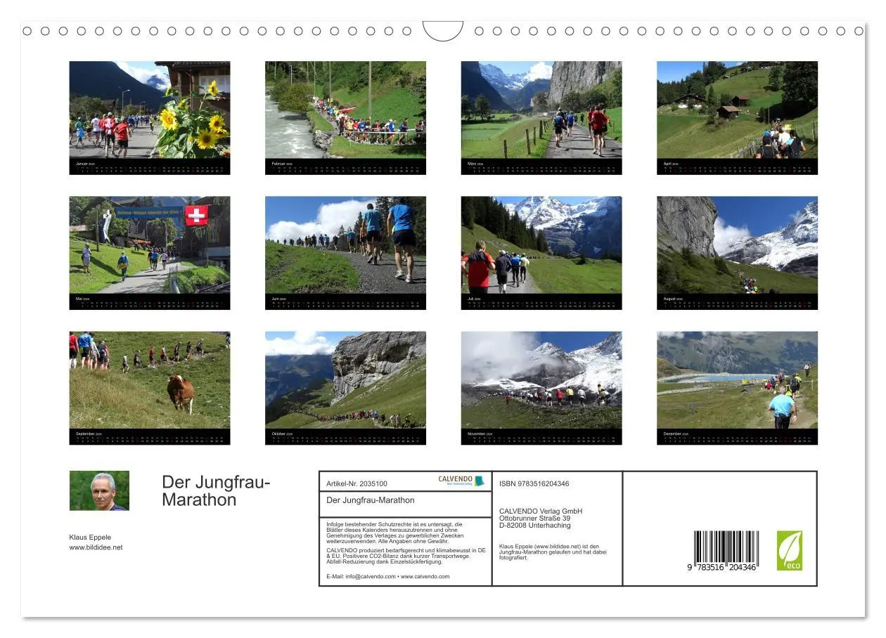 Bild: 9783516204346 | Der Jungfrau-Marathon (Wandkalender 2026 DIN A3 quer), CALVENDO...