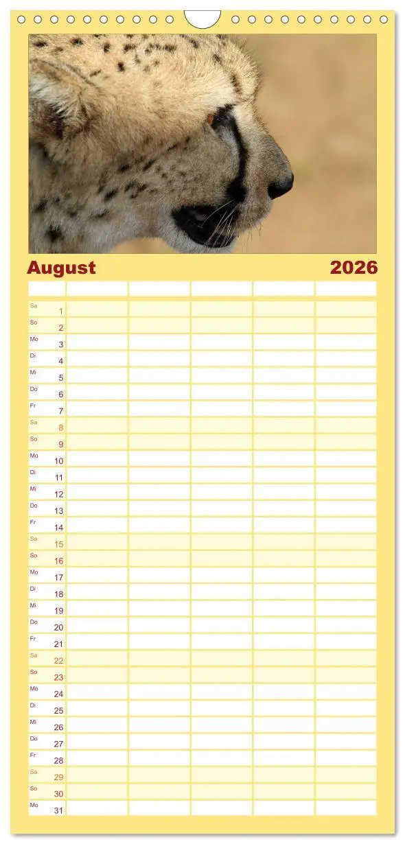 Bild: 9783516514346 | Familienplaner 2026 - Raubkatzen mit 5 Spalten (Wandkalender, 21 x...