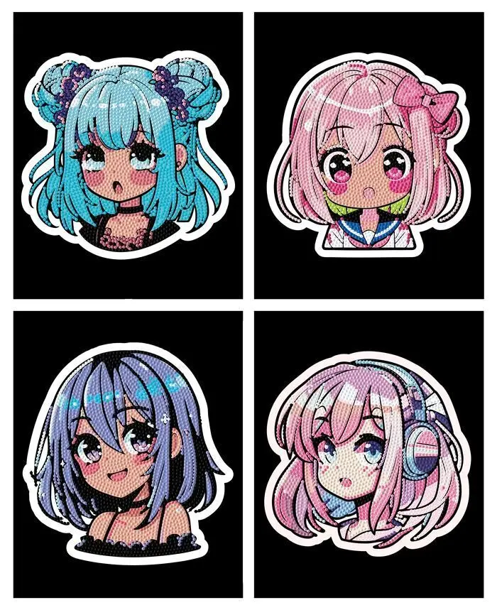 Bild: 4895225944446 | DOTZIES BY DIAMOND DOTZ - Diamond Painting Neon Anime Mädchen | 2025