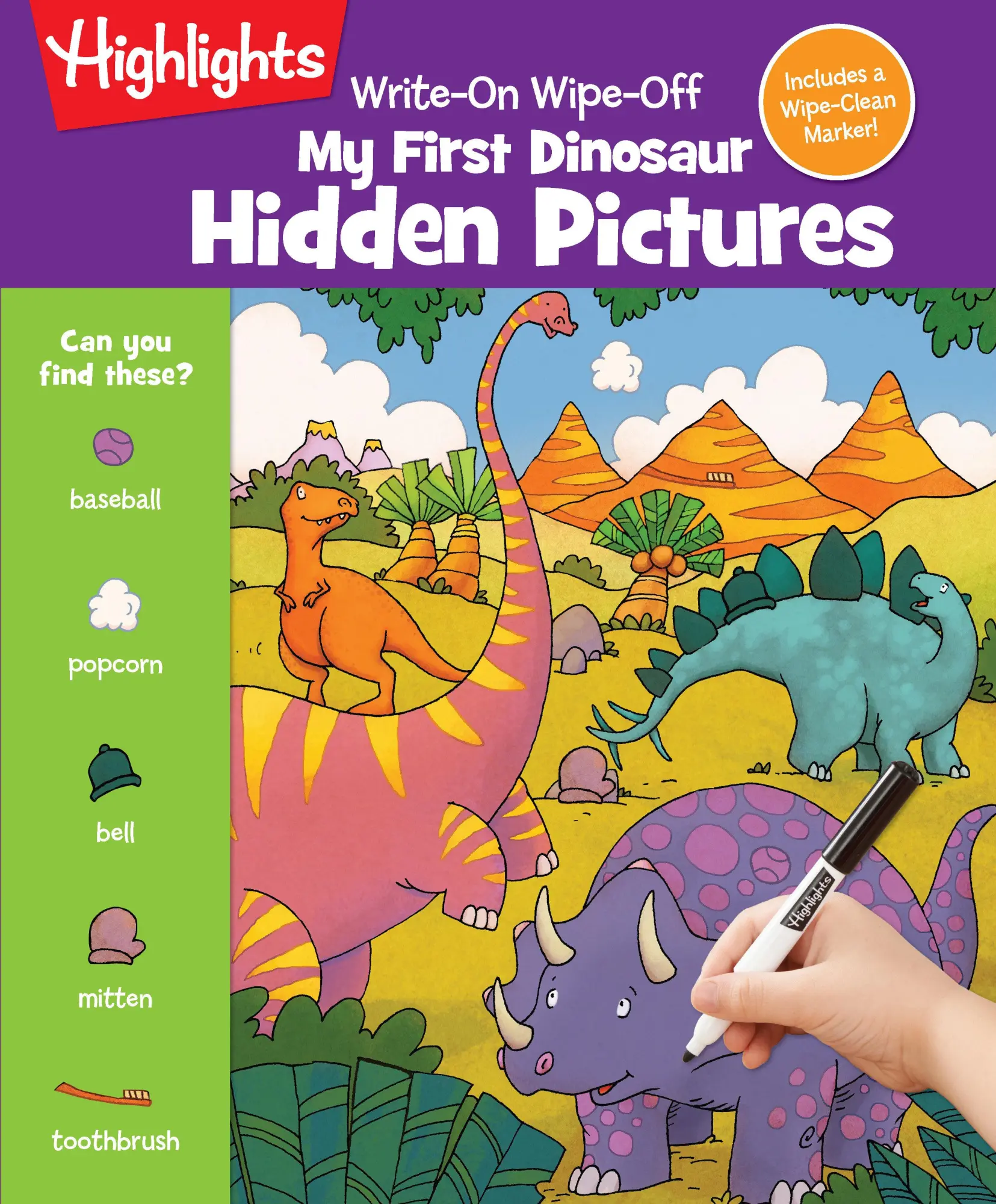 Cover: 9781644724446 | Write-On Wipe-Off My First Dinosaur Hidden Pictures | Highlights